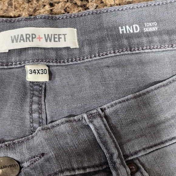 Warpt + Weft Gray HND Tokyo Skinny Jeans Size 34x30 - Picture 6 of 16